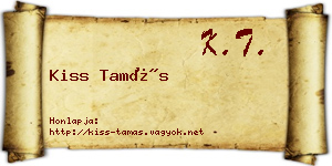 Kiss Tamás névjegykártya