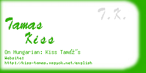 tamas kiss business card